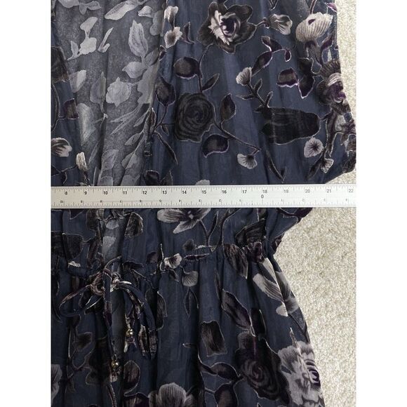POL Kimono Women's S/M Floral Long Open Front Boho Sheer Velvet - Picture 6 of 8